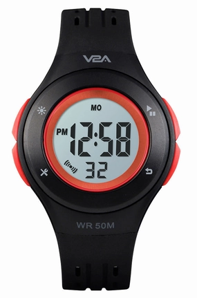 V2A Digital 5ATM Waterproof Kids Sports Watch with 7 Color Backlight Alarm Stopwatch for Boys and Girls (White Dial and Black Colored Strap),kids watch,smart watch for kids,kids GPS watch,waterproof kids watch,affordable smart watch for kids,watch for 3-10