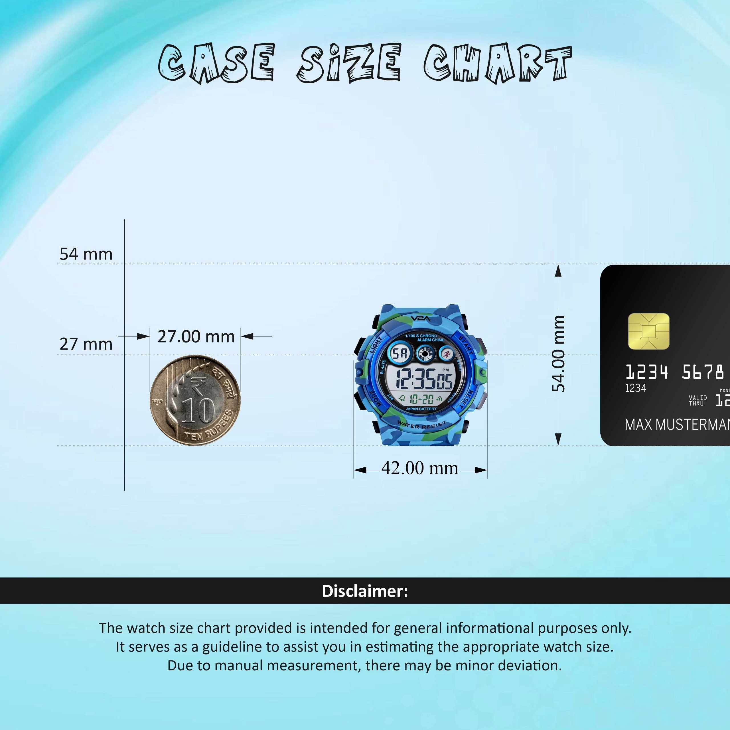 V2A Digital Kids Sports Watch with 7 Color Backlight Alarm Stopwatch for Boys and Girls