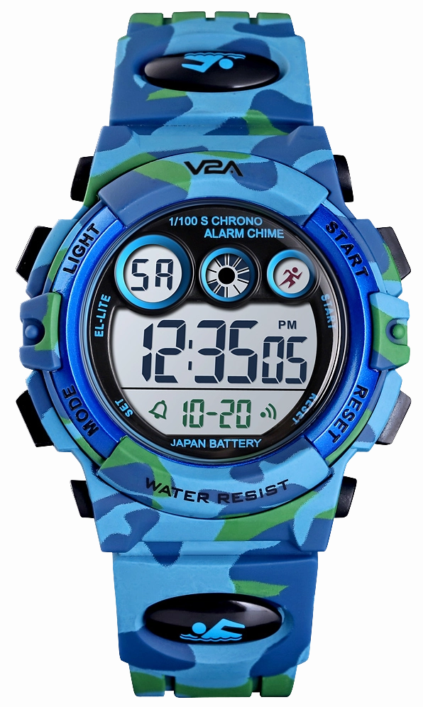 V2A Digital Kids Sports Watch with 7 Color Backlight Alarm Stopwatch for Boys and Girls,kids watch,smart watch for kids,kids GPS watch,waterproof kids watch,affordable smart watch for kids,watch for 3-10 year old,boys kids watch,girl kids watch