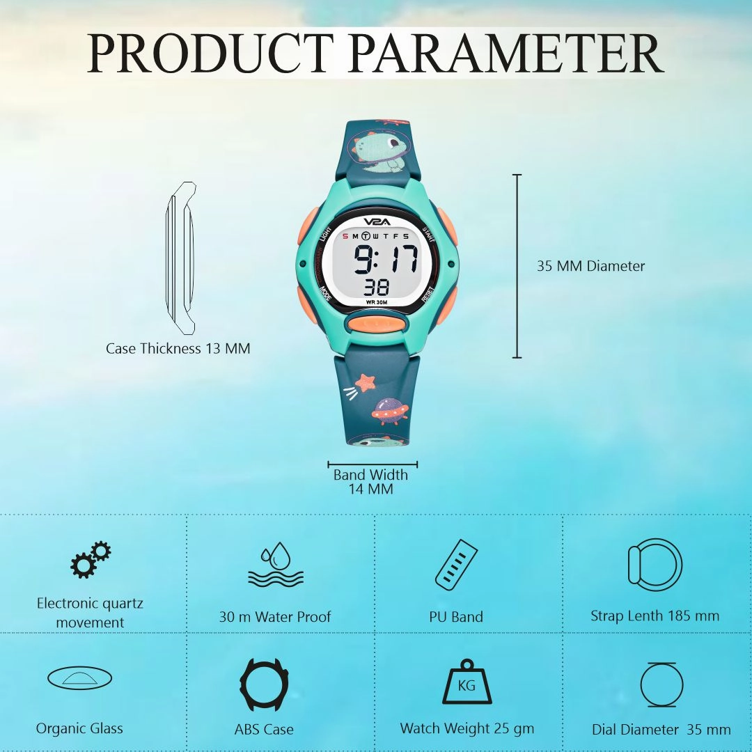 V2A Digital Watch for Boys ??Kids Between 3 to 10 Years of Age Multi-Functional 30 M Waterproof Digital Sports Watches for Boys| Watch for Kids Age 3 5 6 7 8