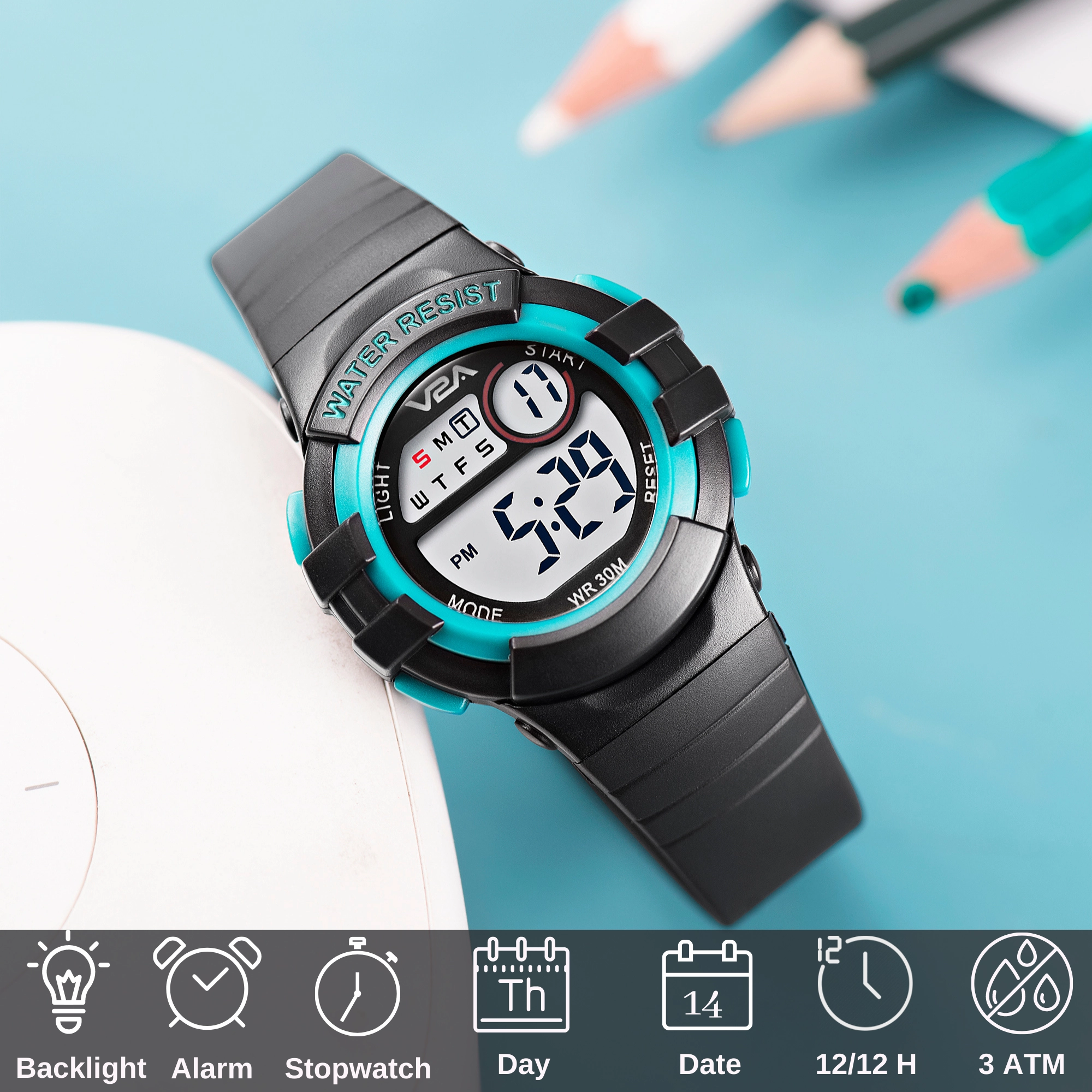 V2A Digital Watch for Boys ??Kids Between 3 to 10 Years of Age Multi-Functional 30 M Waterproof Digital Sports Watches for Boys| Watch for Kids Age 3 5 6 7 8