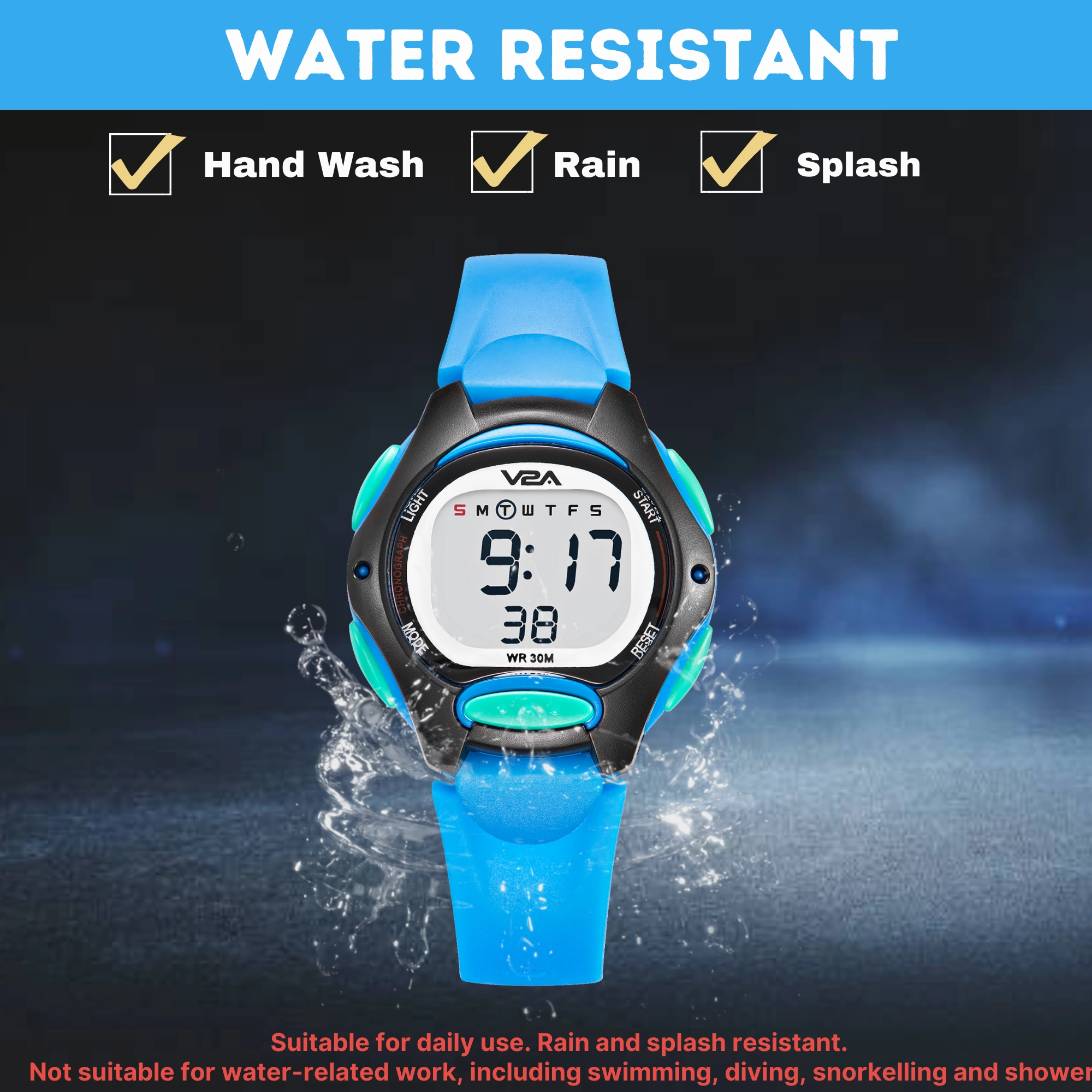 V2A Digital Watch for Boys ??Kids Between 3 to 10 Years of Age Multi-Functional 30 M Waterproof Digital Sports Watches for Boys| Watch for Kids Age 3 5 6 7 8