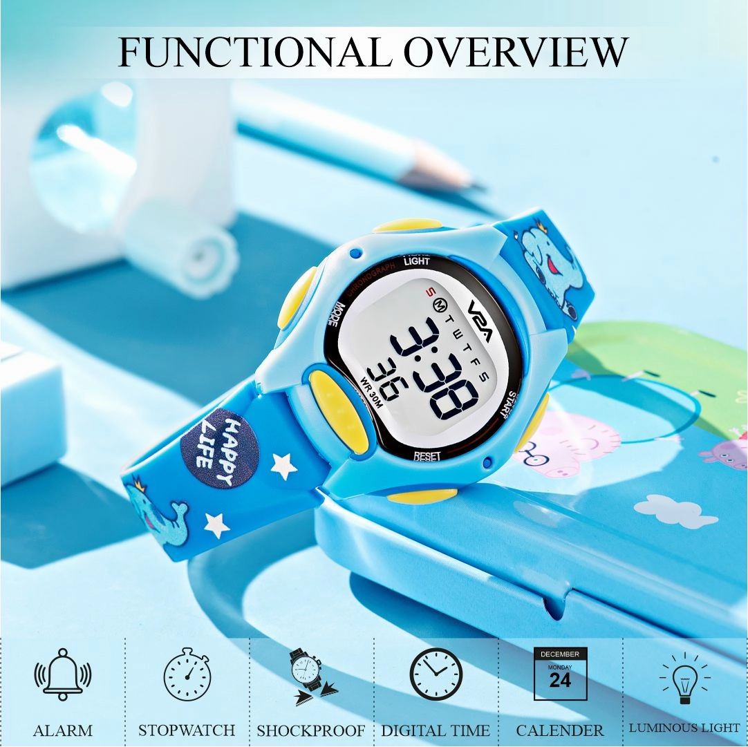 V2A Digital Watch for Boys ??Kids Between 3 to 10 Years of Age Multi-Functional 30 M Waterproof Digital Sports Watches for Boys| Watch for Kids Age 3 5 6 7 8