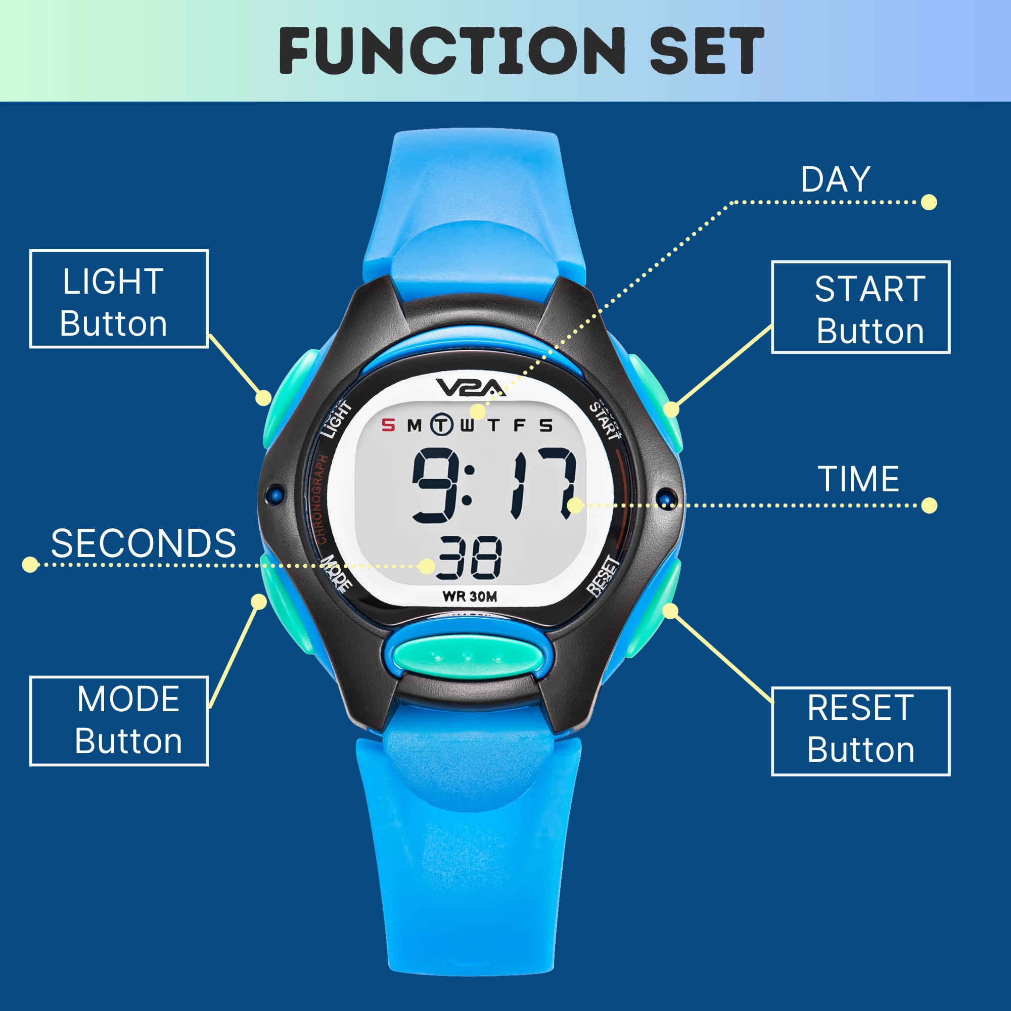 V2A Digital Watch for Boys ??Kids Between 3 to 10 Years of Age Multi-Functional 30 M Waterproof Digital Sports Watches for Boys| Watch for Kids Age 3 5 6 7 8