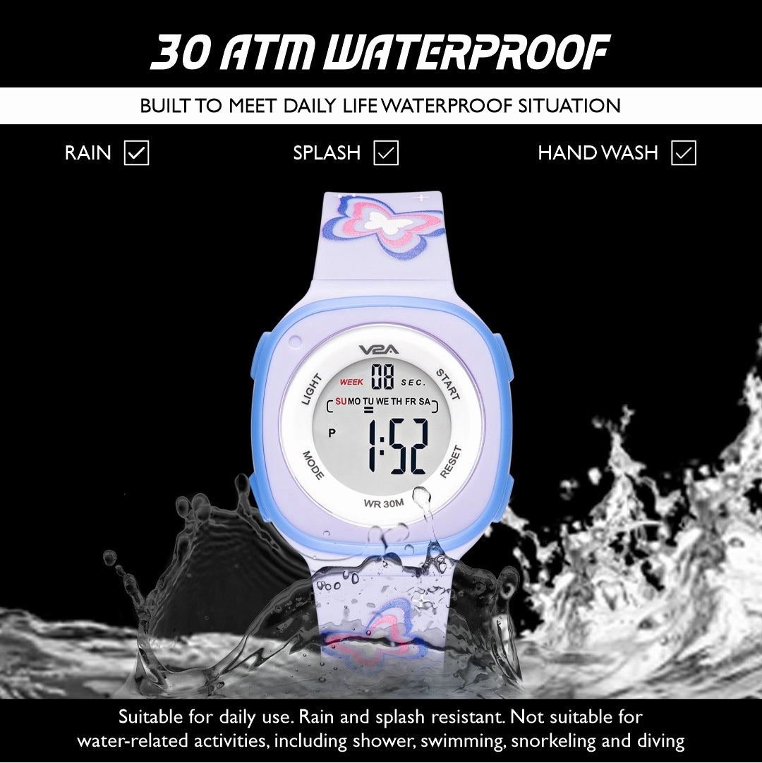 V2A Digital Watch for Girls ??Kids Between 4 to 14 Years of Age Multi-Functional 30 M Waterproof Digital Sports Watches for Girls | Digital Watch for Girls age 4 5 6 7 8 9