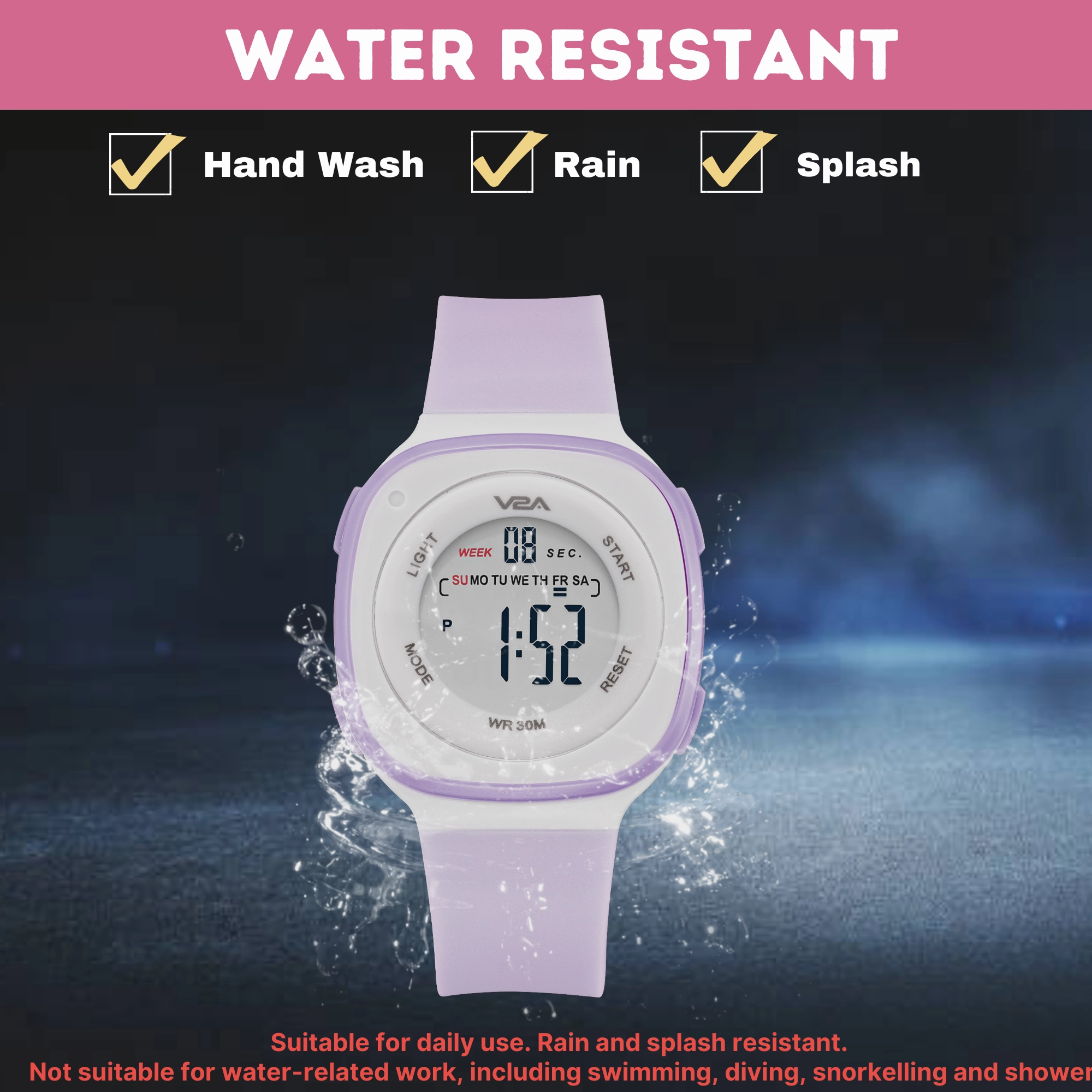 V2A Digital Watch for Girls ??Kids Between 4 to 14 Years of Age Multi-Functional 30 M Waterproof Digital Sports Watches for Girls | Digital Watch for Girls Age 4 5 6 7 8 9