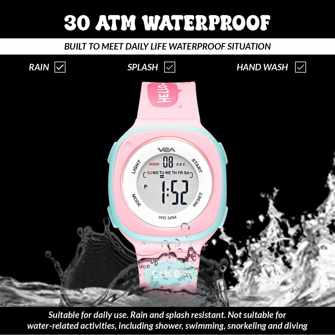 V2A Digital Watch for Girls ??Kids Between 4 to 14 Years of Age Multi-Functional 30 M Waterproof Digital Sports Watches for Girls | Digital Watch for Girls age 4 5 6 7 8 9