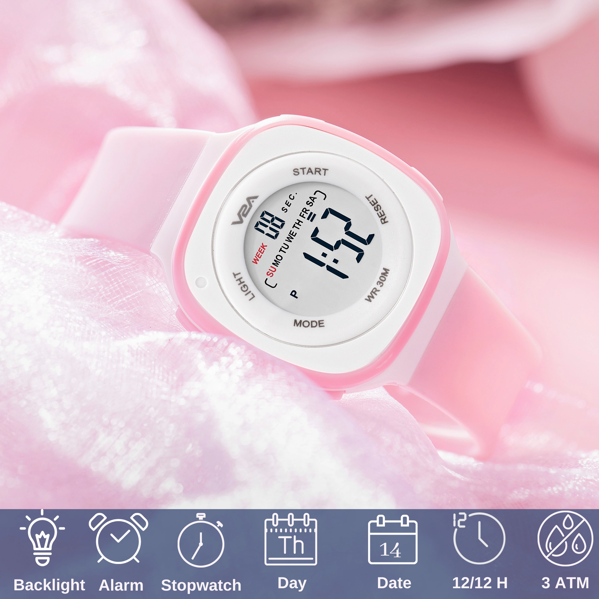 V2A Digital Watch for Girls ??Kids Between 4 to 14 Years of Age Multi-Functional 30 M Waterproof Digital Sports Watches for Girls | Digital Watch for Girls Age 4 5 6 7 8 9