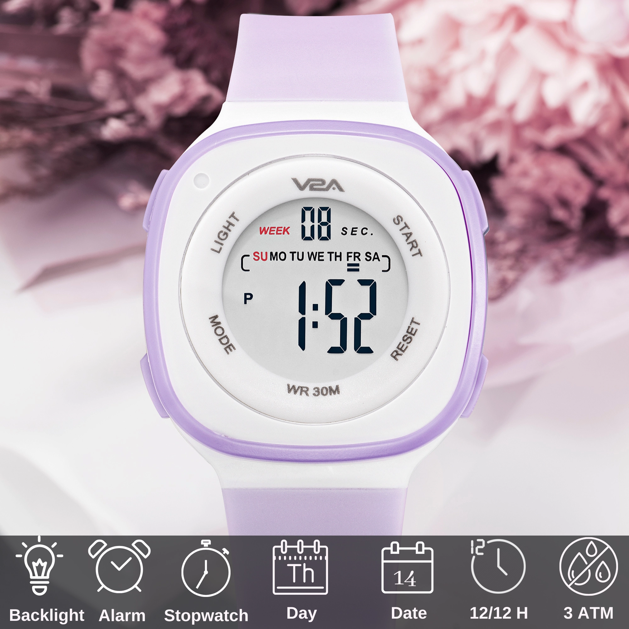 V2A Digital Watch for Girls ??Kids Between 4 to 14 Years of Age Multi-Functional 30 M Waterproof Digital Sports Watches for Girls | Digital Watch for Girls Age 4 5 6 7 8 9