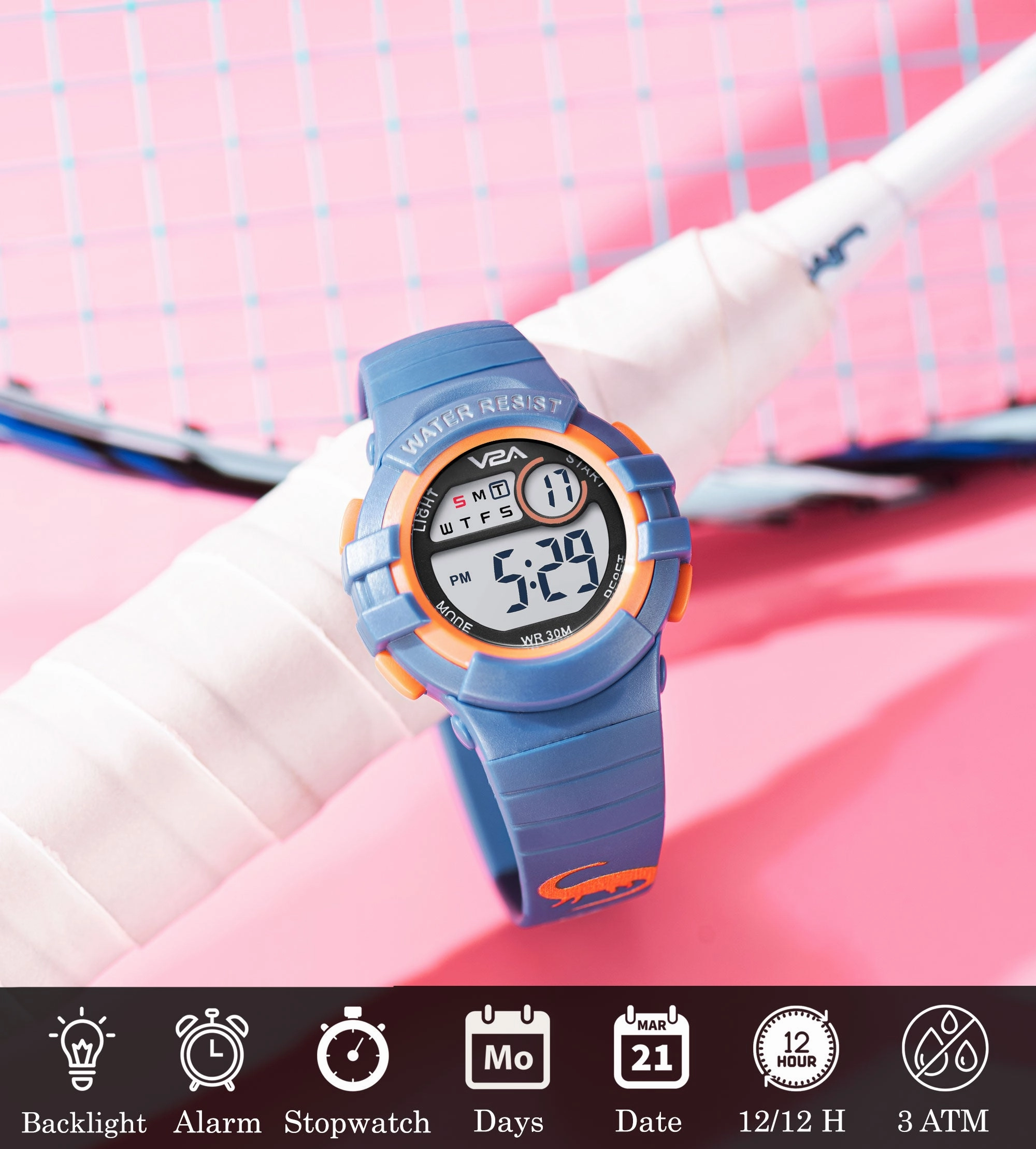 V2A Digital Watch Unisex-Child Kids Watch Between 3 to 10 Years of Age Multi-Functional 30 M Waterproof Digital Sports Watch for Kids | Digital Watch for Kids