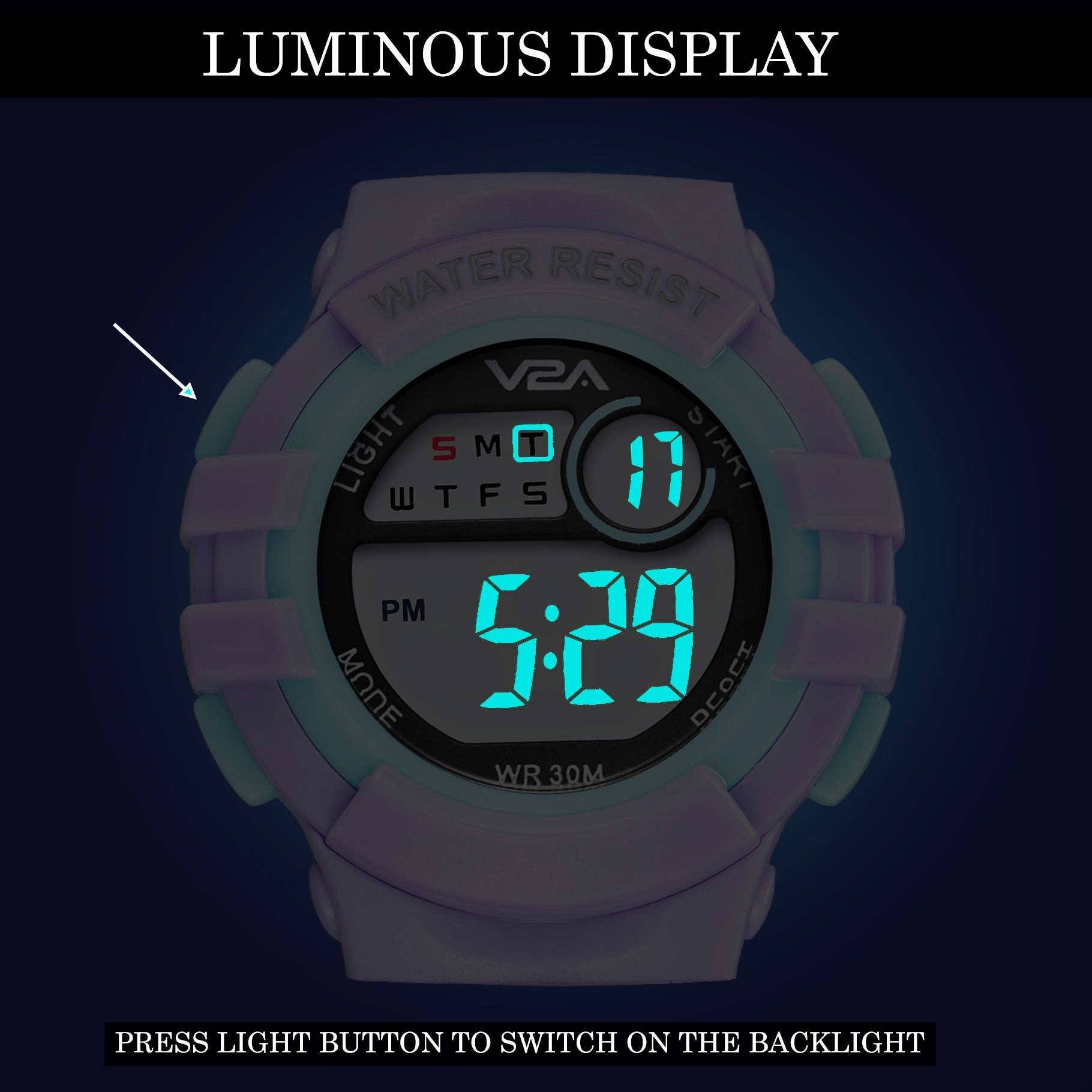 V2A Digital Watch Unisex-Child Kids Watch Between 3 to 10 Years of Age Multi-Functional 30 M Waterproof Digital Sports Watch for Kids | Digital Watch for Kids