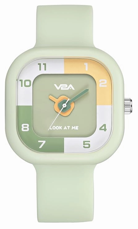 V2A Girls??Cute Analog Watch ??Soft silicone Band with Square Printed Dial | Waterproof Kids Watch for Ages 4??3 | Stylish Timepiece for Girls (30M Water Resistant)