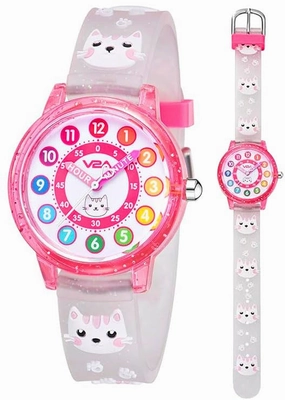 V2A Kids' Wrist Watch for Girls Cute 3D Kitten Design | Multicolor Soft Silicone Strap | 30M Waterproof | Quartz Movement | Fun & Educational Time Learning Watch | Ideal Birthday & Return Gift for Ages 30 years,kids watch,smart watch for kids,kids
