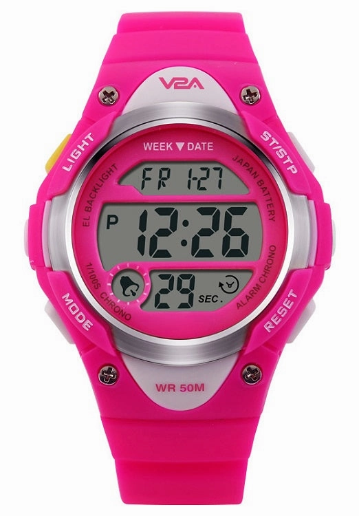 V2A Kids Pink LED Backlight Waterproof Digital Sports Casual Watch For Boys And Girls,kids watch,smart watch for kids,kids GPS watch,waterproof kids watch,affordable smart watch for kids,watch for 3-10 year old,boys kids watch,girl kids watch