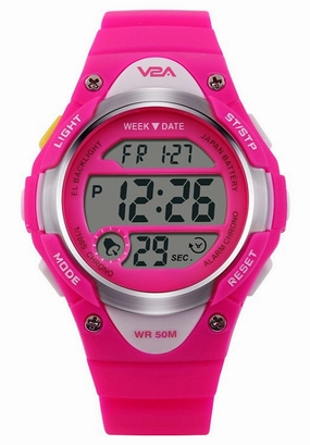 V2A Kids Pink LED Backlight Waterproof Digital Sports Casual Watch For Boys And Girls,kids watch,smart watch for kids,kids GPS watch,waterproof kids watch,affordable smart watch for kids,watch for 3-10 year old,boys kids watch,girl kids watch