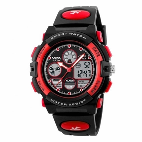 V2A Red Analogue-Digital Shock Resistant Alarm Calender Water Proof Sports Watch For Boys And Girls,kids watch,smart watch for kids,kids GPS watch,waterproof kids watch,affordable smart watch for kids,watch for 3-10 year old,boys kids watch,girl kids watch