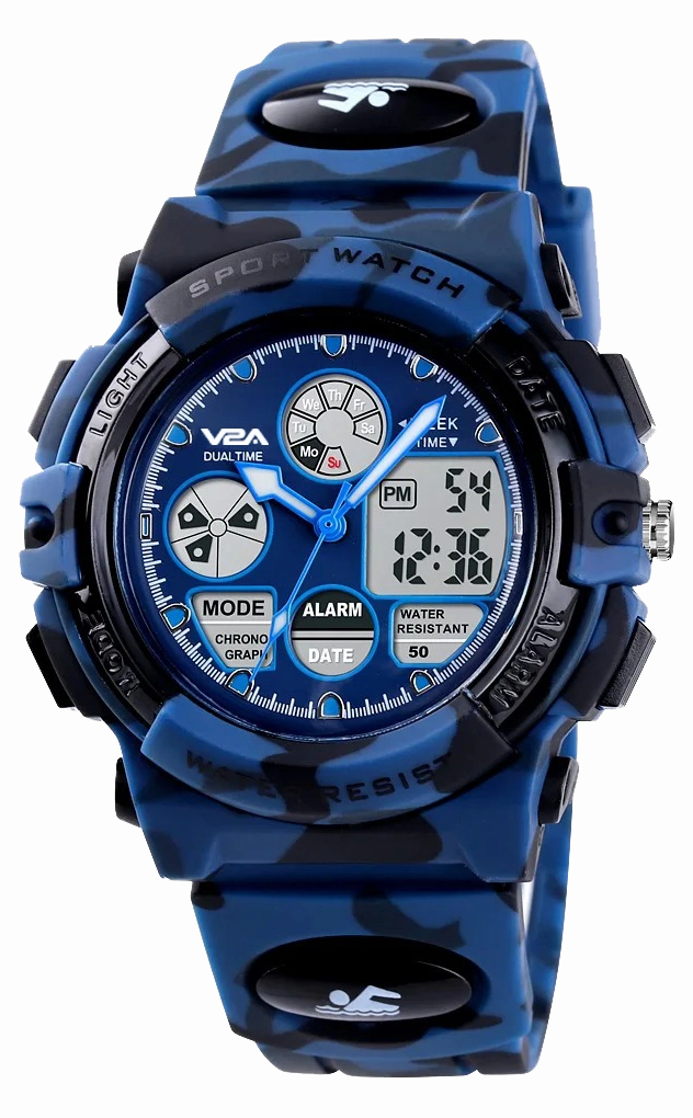 V2A Watch for Boys Age 7 and above Analogue-Digital Shock Resistant Alarm Calender Water Proof Sports Watch for Boys Age 7 to 16 Years,kids watch,smart watch for kids,kids GPS watch,waterproof kids watch,affordable smart watch for kids,watch for 3-10 year 