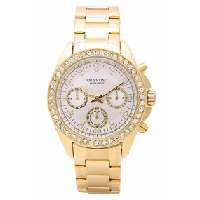 Valentino 20121502-GOLD - WHITE DIAL EXCALIBUR IP STAINLESS STEEL BAND STRAP Watch for Women Affordable casual watches Sporty casual watches Affordable luxury casual watches