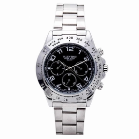 Valentino 20121652-BLACK DIAL STAINLESS BAND STRAP Watch for Men Affordable casual watches Sporty casual watches Affordable luxury casual watches