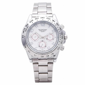 Valentino 20121652-WHITE DIAL STAINLESS BAND STRAP Watch for Men,men's watches,watch for men, best men's watches,luxury men's watch,minimalist men's watch,casual men's watch,dress watch for men,automatic men's watch,quartz men's watch,cheap men's w