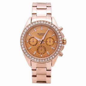 Valentino 20121662-ROSE GOLD - ROSE DIAL EXCALIBUR IP ROSE GOLD STAINLESS STEEL BAND STRAP Watch for Women Affordable casual watches Sporty casual watches Affordable luxury casual watches