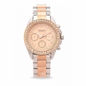 Valentino 20121662-TWO TONE - ROSE DIAL EXCALIBUR IP ROSE GOLD STAINLESS STEEL BAND STRAP Watch for Women Affordable casual watches Sporty casual watches Affordable luxury casual watches