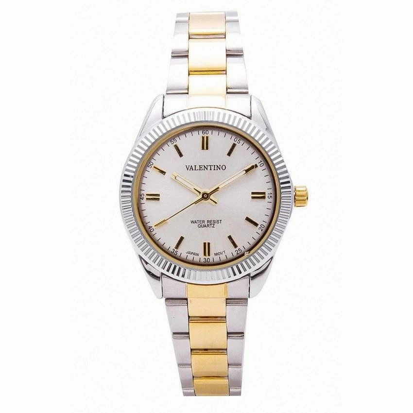 Valentino 20121678-TWO TONE - GOLD DIAL CASIO IP GLD MTL STYLE L STAINLESS BAND STRAP Watch for Women Affordable casual watches Sporty casual watches Affordable luxury casual watches