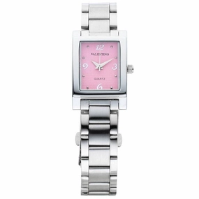 Valentino 20121783-SILVER - PINK NUMBER SHEEN IP WHITE STYLE STAINLESS BAND STRAP Watch for Women,silicone watch,silicone strap watch,silicone watches for men,silicone watches for women,unisex silicone watch,kids silicone watch,sports silicone watch,casual