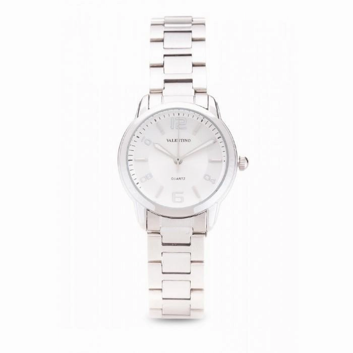 Valentino 20121912-White Dial Silver Index Stainless Strap Watch For Women Affordable casual watches Sporty casual watches Affordable luxury casual watches