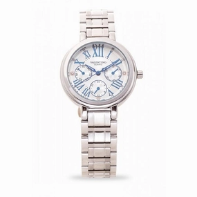 Valentino 20121928-SILVER DIAL CLASSIC SHN MTL IP WHT STAINLESS BAND STRAP Watch For Women Affordable casual watches Sporty casual watches Affordable luxury casual watches