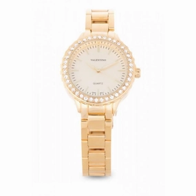 Valentino 20121959-GOLD - GOLD DIAL STAINLESS BAND Watch For Women Affordable casual watches Sporty casual watches Affordable luxury casual watches