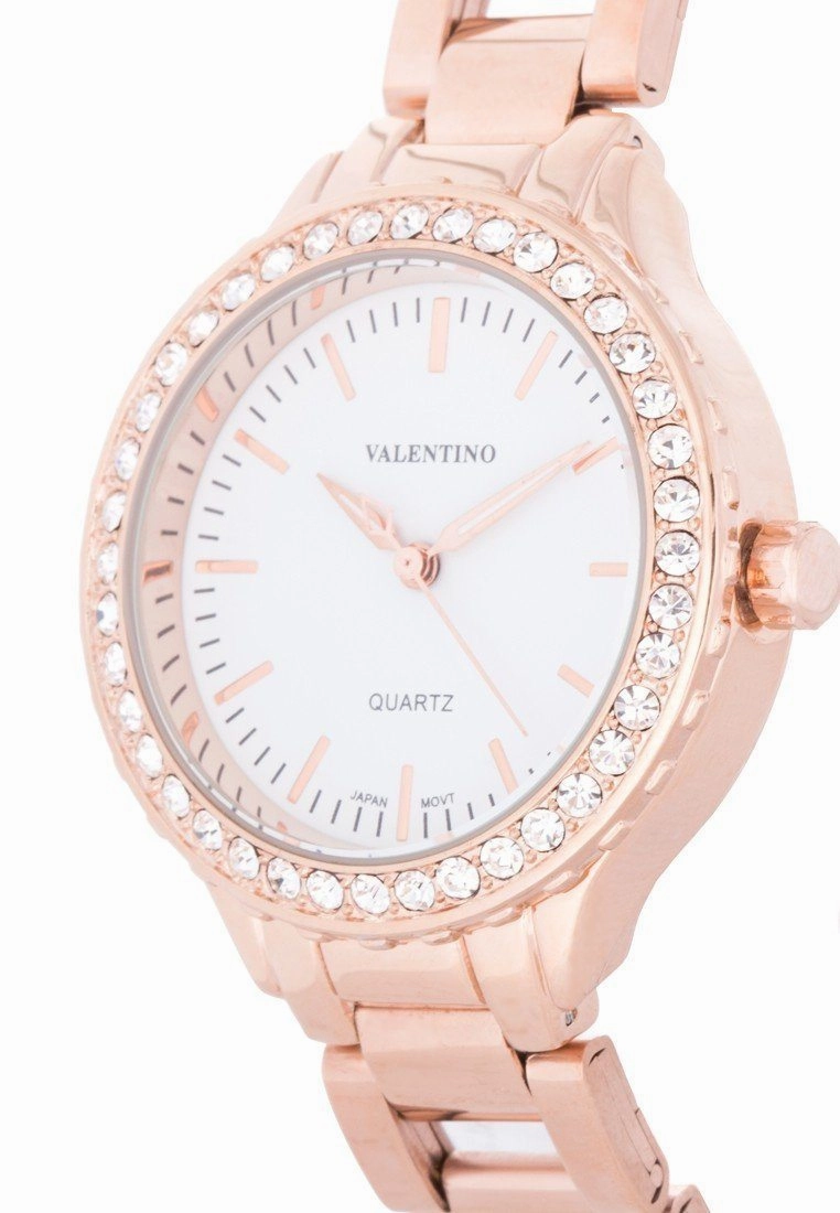 Valentino 20121960-ROSE GOLD - WHITE DIAL STAINLESS BAND Watch For Women