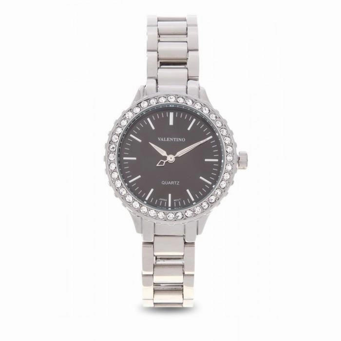 Valentino 20121961-SILVER  - BLACK DIAL SILVER STAINLESS BAND  Watch For Women Affordable casual watches Sporty casual watches Affordable luxury casual watches