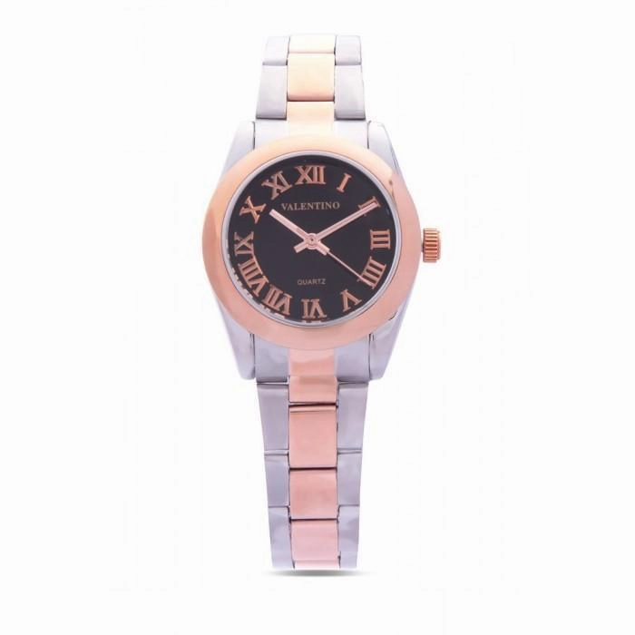 Valentino 20122024-BLACK DIAL ROSE GOLD STAINLESS STEEL STRAP Watch for Women Affordable casual watches Sporty casual watches Affordable luxury casual watches