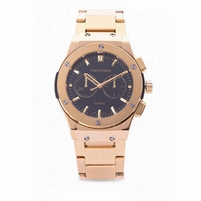 Valentino 20122067-BLACK DIAL GOLD STAINLESS STEEL BAND Watch for Men Affordable casual watches Sporty casual watches Affordable luxury casual watches