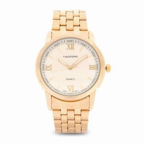 Valentino 20122122-GOLD DIAL Gold Stainless Steel Band Watch for Men Affordable casual watches Sporty casual watches Affordable luxury casual watches