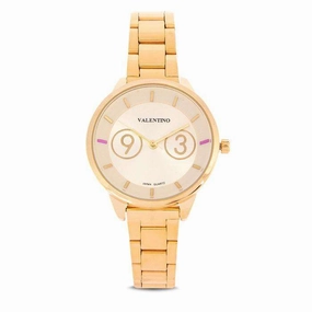Valentino 20122172-GOLD DIAL Gold Stainless Steel Band Watch for Women Affordable casual watches Sporty casual watches Affordable luxury casual watches