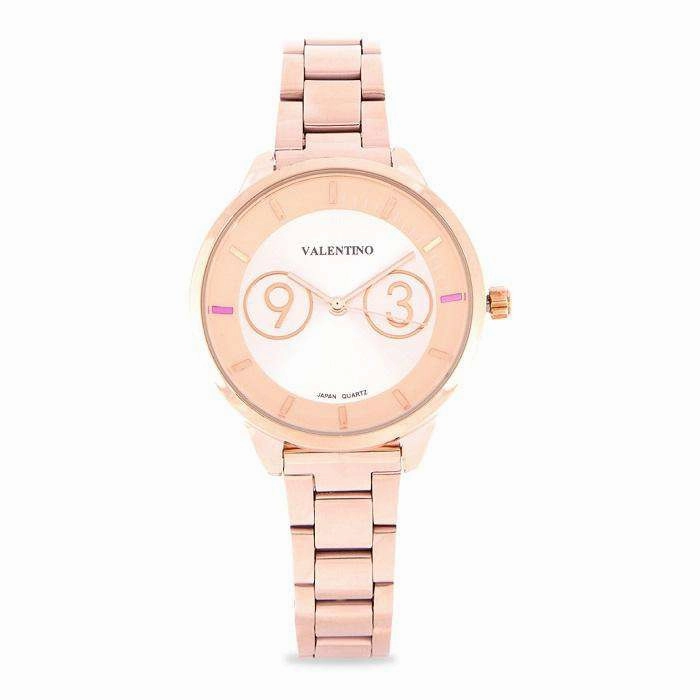 Valentino 20122173-ROSE DIAL Rose Gold Stainless Steel Band Watch for Women Affordable casual watches Sporty casual watches Affordable luxury casual watches