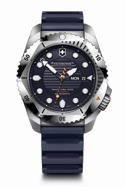 Victorinox Dive Pro Automatic Blue Rubber Black Dial Watch 241995 