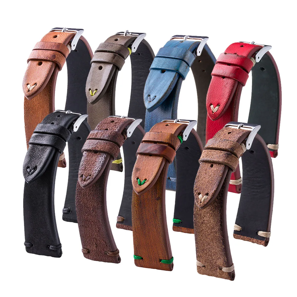Vintage strap - Leather watch strap - Calf (black, brown, blue, red) Luxury watch bands Limited edition watch bands