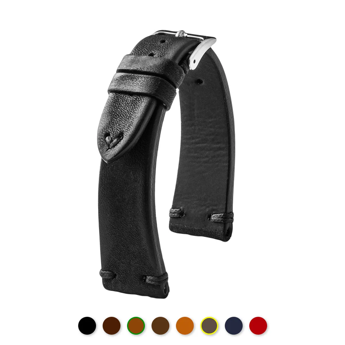 Vintage strap - Leather watch strap - Calf (black, brown, blue, red)