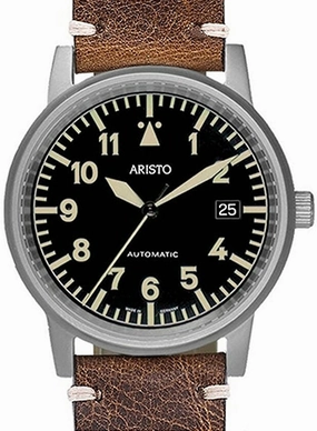 Vintage Aviator Grey Leather 3H100 - Signature - Sapphire,automatic watch,automatic watches for men,automatic watches for women,luxury automatic watch,minimalist automatic watch,dress automatic watch,vintage automatic watch,automatic watch sale