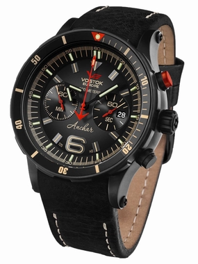 Vostok-Europe ANCHAR Black Chronograph - Mens Diving Watch 6S21-510C582 Sports Watch for Men/Women Budget Sports Watch Luxury Sports Watch