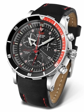 Vostok-Europe ANCHAR Black Chronograph Mens Diving Watch 6S30/5105201 Sports Watch for Men/Women Budget Sports Watch Luxury Sports Watch