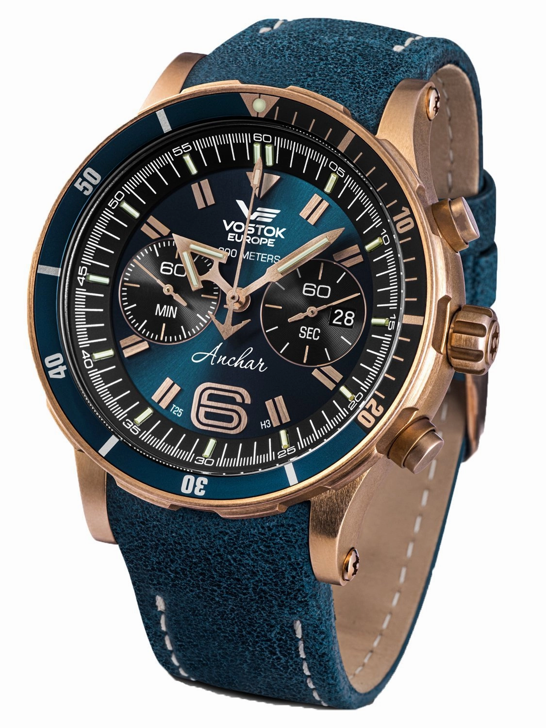 Vostok-Europe ANCHAR Bronze Chronograph - Mens Diving Watch 6S21-510O586 Sports Watch for Men/Women Budget Sports Watch Luxury Sports Watch
