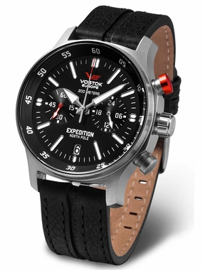 Vostok-Europe Expedition North Pole-1 Black Leather Watch VK64/592A559 Sports Watch for Men/Women Budget Sports Watch Luxury Sports Watch