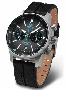 Vostok-Europe Expedition North Pole-1 Black Leather Watch VK64/592A561 Sports Watch for Men/Women Budget Sports Watch Luxury Sports Watch