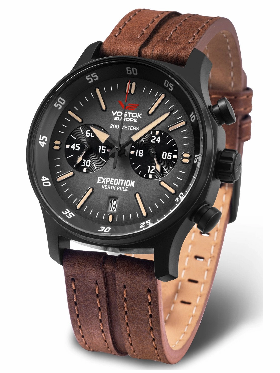 Vostok-Europe Expedition North Pole-1 Brown Leather Watch VK64/592C558 Sports Watch for Men/Women Budget Sports Watch Luxury Sports Watch