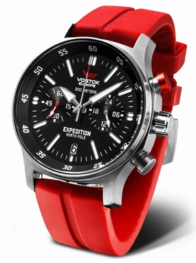Vostok-Europe Expedition North Pole-1 Red Silicone Watch VK64/592A559R Sports Watch for Men/Women Budget Sports Watch Luxury Sports Watch