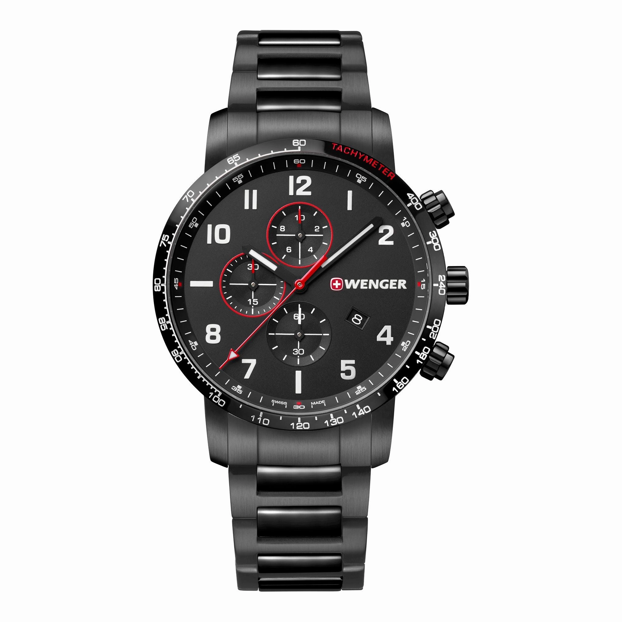 Wenger Attitude Chrono Black Dial Stainless Steel Watch 01.1543.115,quartz watch, quartz watches for men, quartz watches for women, best quartz watch, minimalist quartz watch, luxury quartz watch, waterproof quartz watch,analog quartz watch, digital quartz
